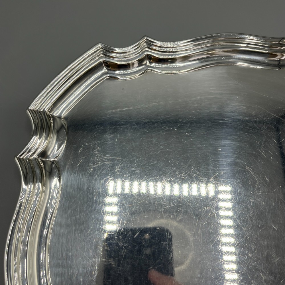 Antique Silver Plated Square Cocktail Salver / Tray by Walker & Hall View IX