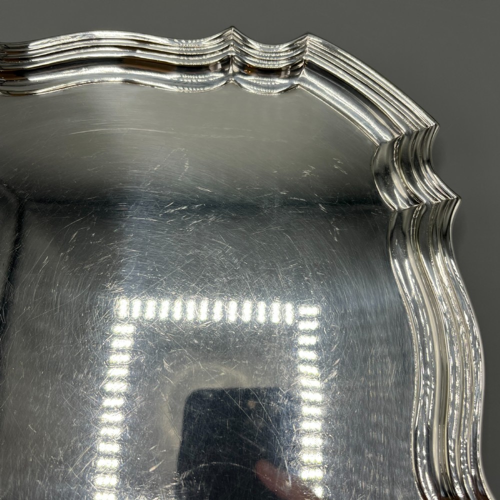 Antique Silver Plated Square Cocktail Salver / Tray by Walker & Hall View XI
