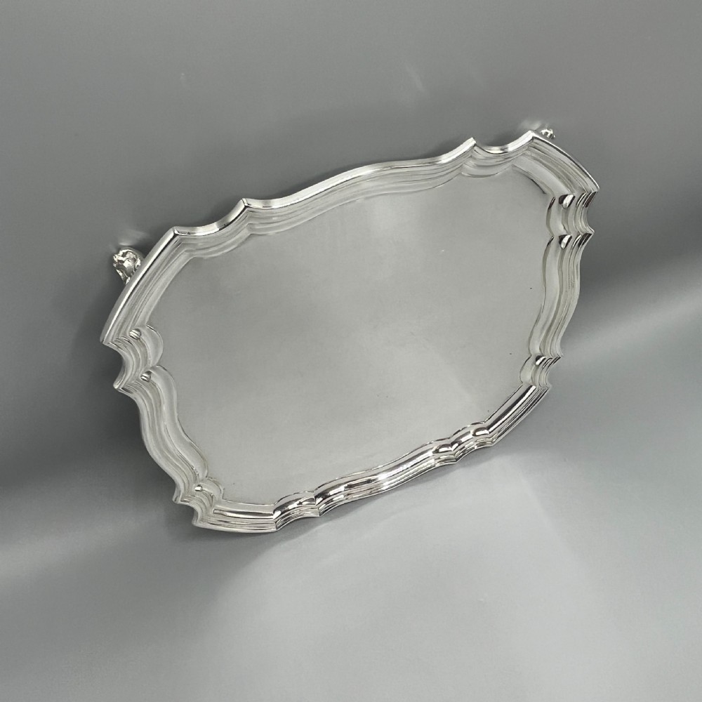 Antique Silver Plated Square Cocktail Salver / Tray by Walker & Hall View XIII