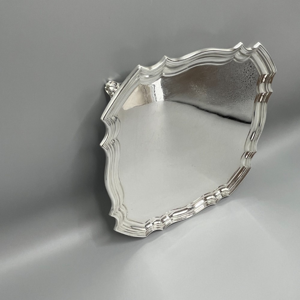 Antique Silver Plated Square Cocktail Salver / Tray by Walker & Hall View XIV