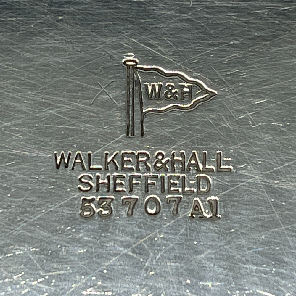 Antique Silver Plated Square Cocktail Salver / Tray by Walker & Hall View XVII