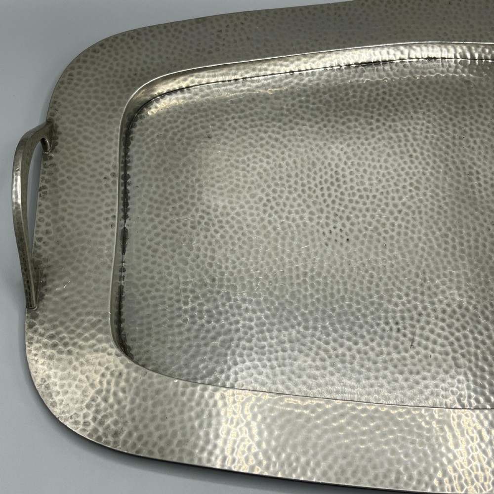 Large Arts & Crafts Pewter Serving Tray View XI