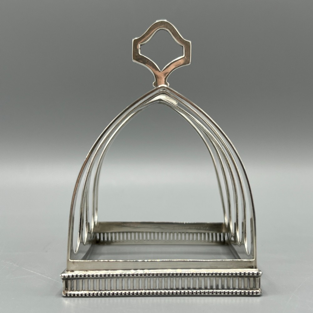 Art Deco Solid Sterling Silver Toast Rack with Pierced Detail View VIII