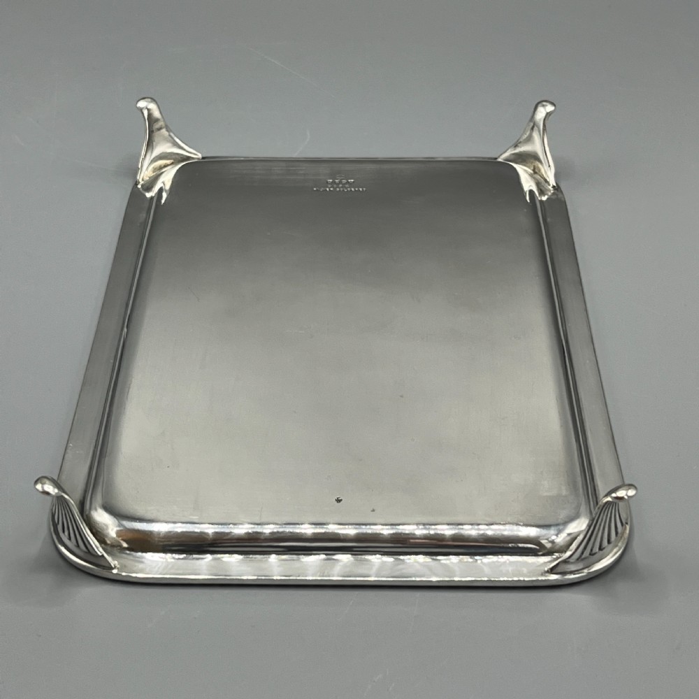 Edwardian Rectangular Salver Tray with Bright Cut Ribbon Decoration View XVIII