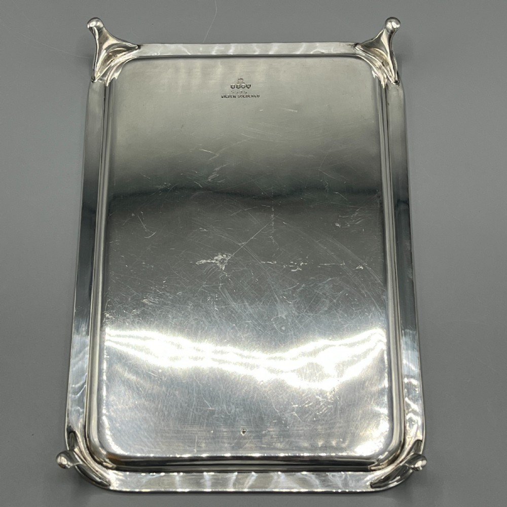 Edwardian Rectangular Salver Tray with Bright Cut Ribbon Decoration View XIX