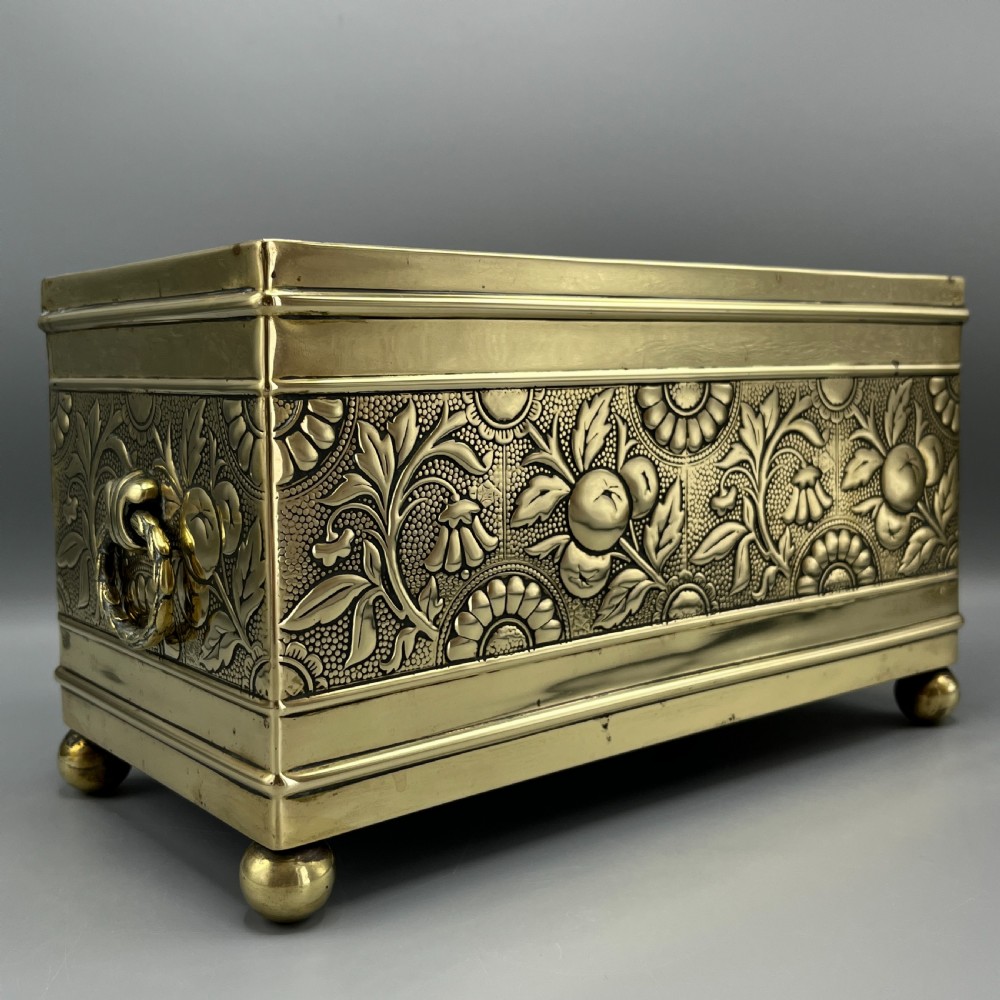 Edwardian Brass Trough Planter / Jardiniere
