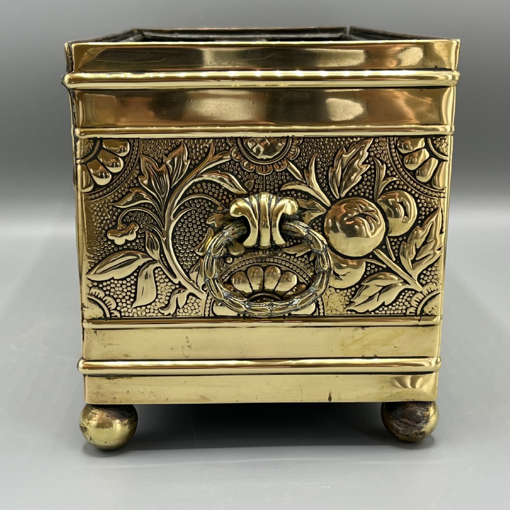 Edwardian Brass Trough Planter / Jardiniere View V