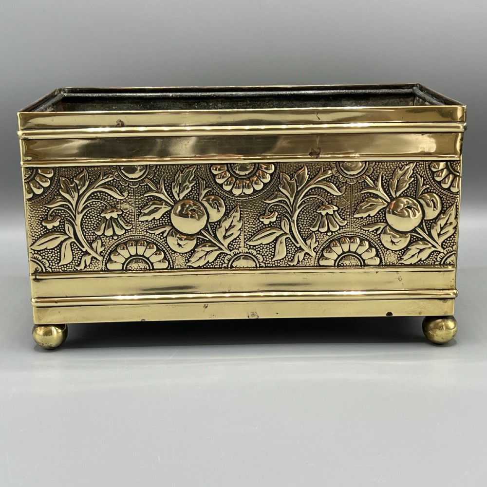 Edwardian Brass Trough Planter / Jardiniere View VI