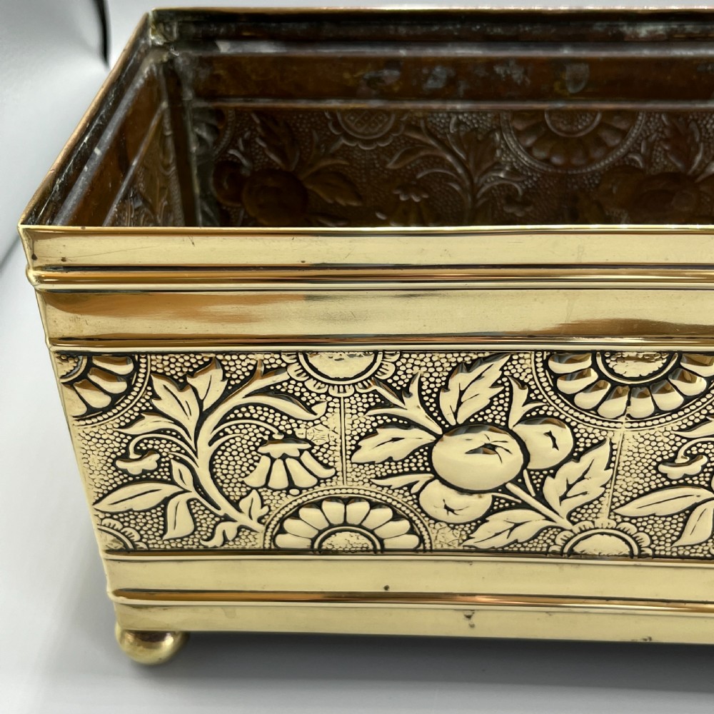 Edwardian Brass Trough Planter / Jardiniere View X