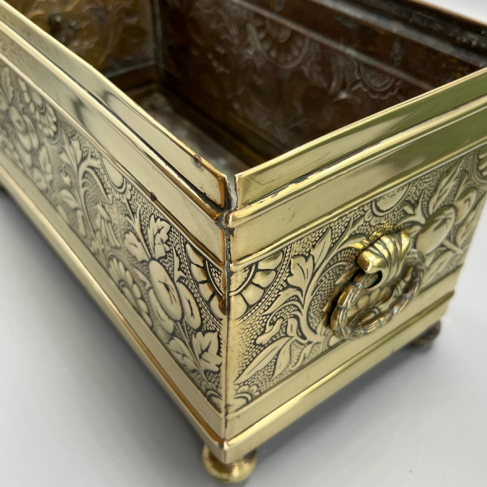 Edwardian Brass Trough Planter / Jardiniere View XII