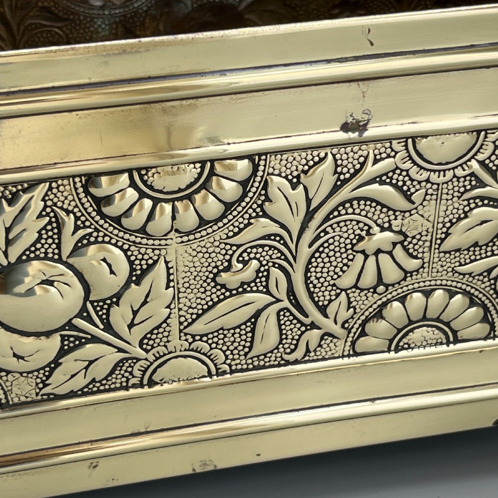 Edwardian Brass Trough Planter / Jardiniere View XV