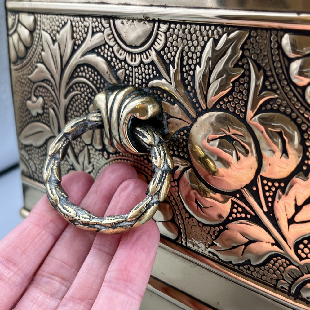 Edwardian Brass Trough Planter / Jardiniere View XIX