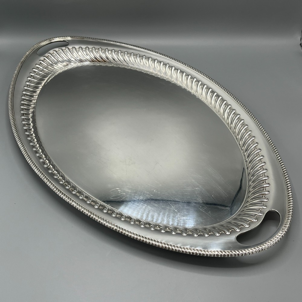 Large Silver Plated Butler Serving Tray by Elkington & Co View II