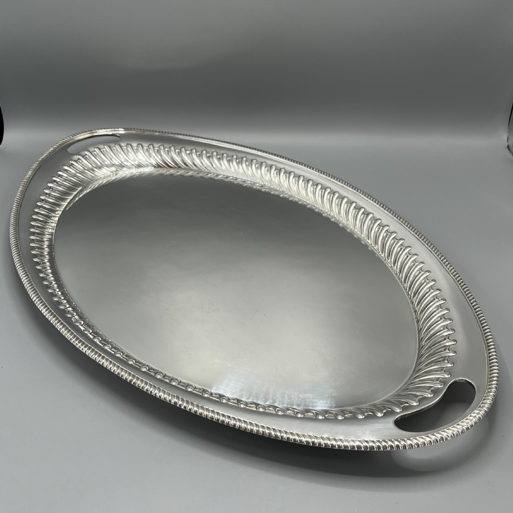 Large Silver Plated Butler Serving Tray by Elkington & Co View III
