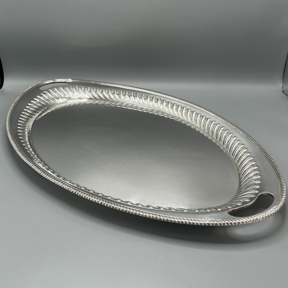 Large Silver Plated Butler Serving Tray by Elkington & Co View IV