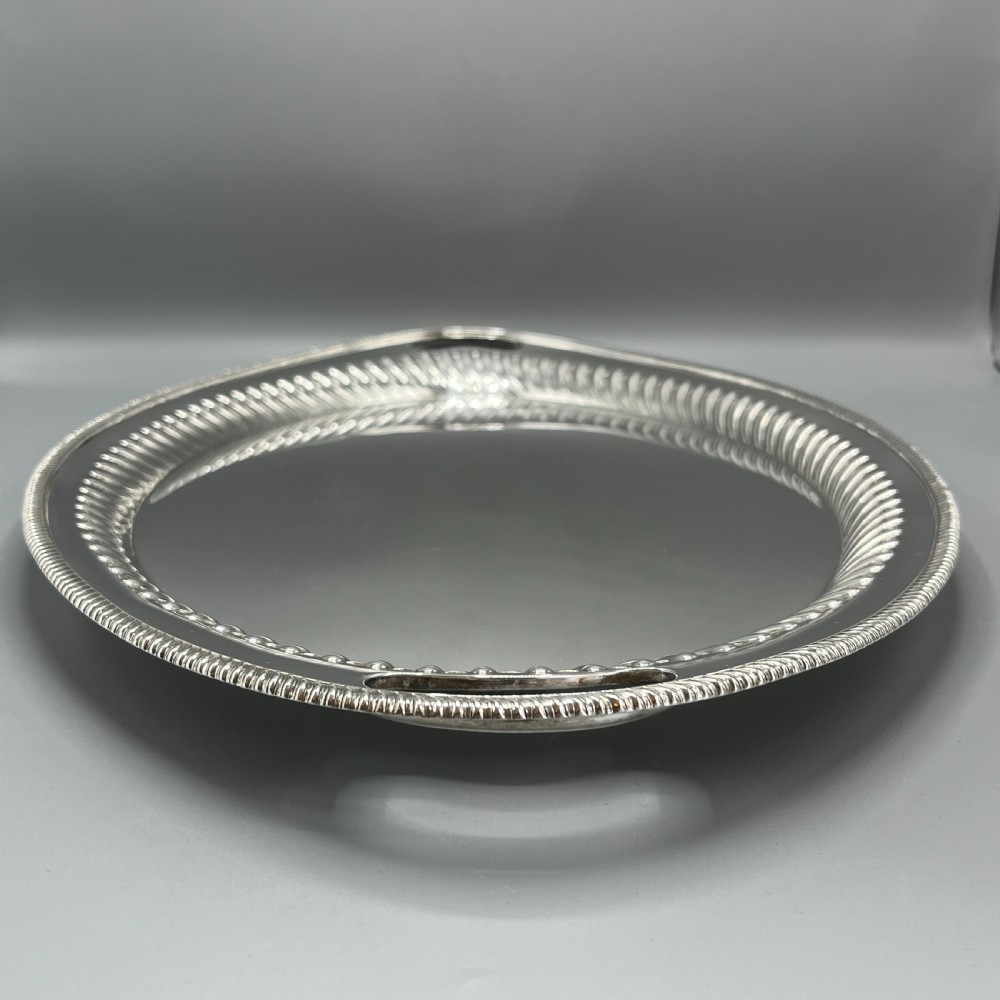 Large Silver Plated Butler Serving Tray by Elkington & Co View V