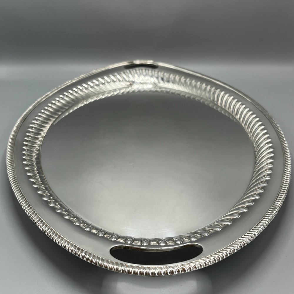 Large Silver Plated Butler Serving Tray by Elkington & Co View VI