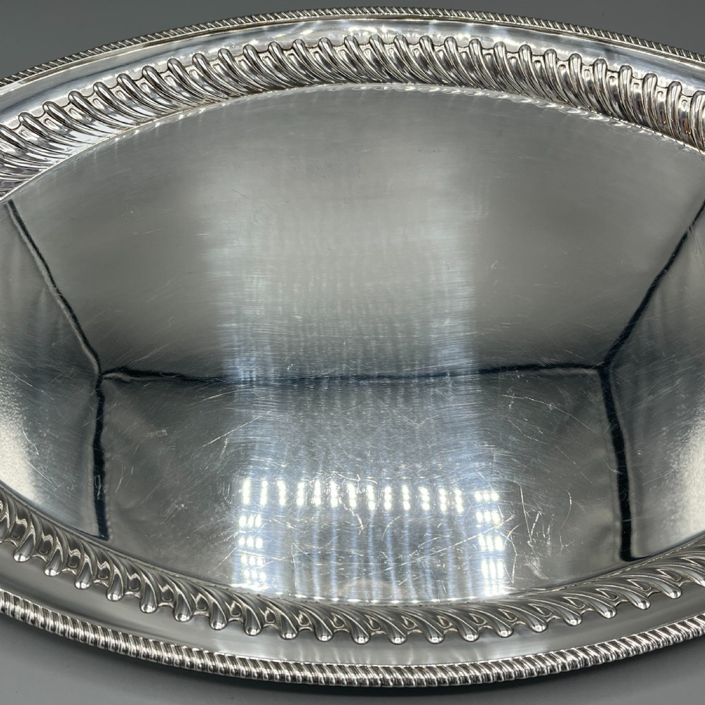 Large Silver Plated Butler Serving Tray by Elkington & Co View XI