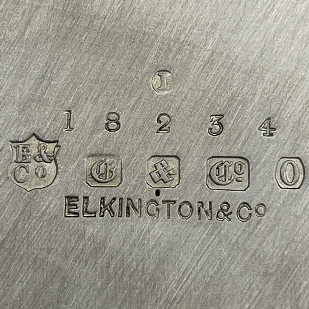 Large Silver Plated Butler Serving Tray by Elkington & Co View XVI