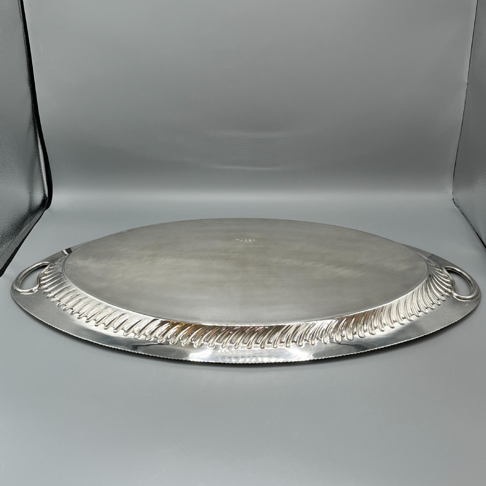 Large Silver Plated Butler Serving Tray by Elkington & Co View XVIII
