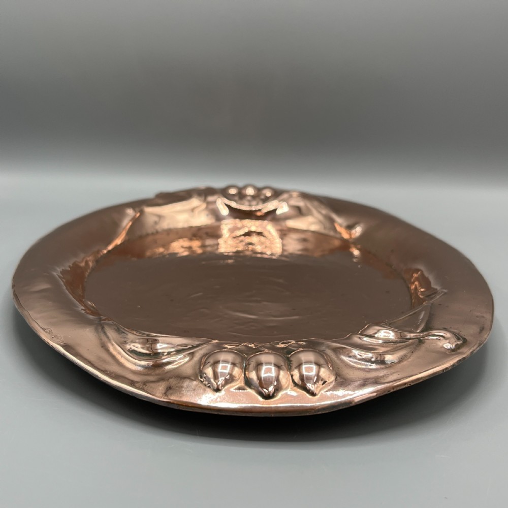 Art Nouveau Embossed Copper Tray View VII