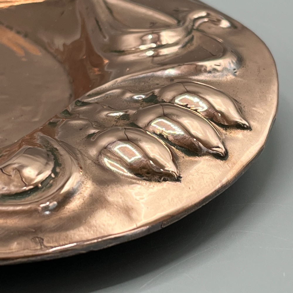 Art Nouveau Embossed Copper Tray View IX