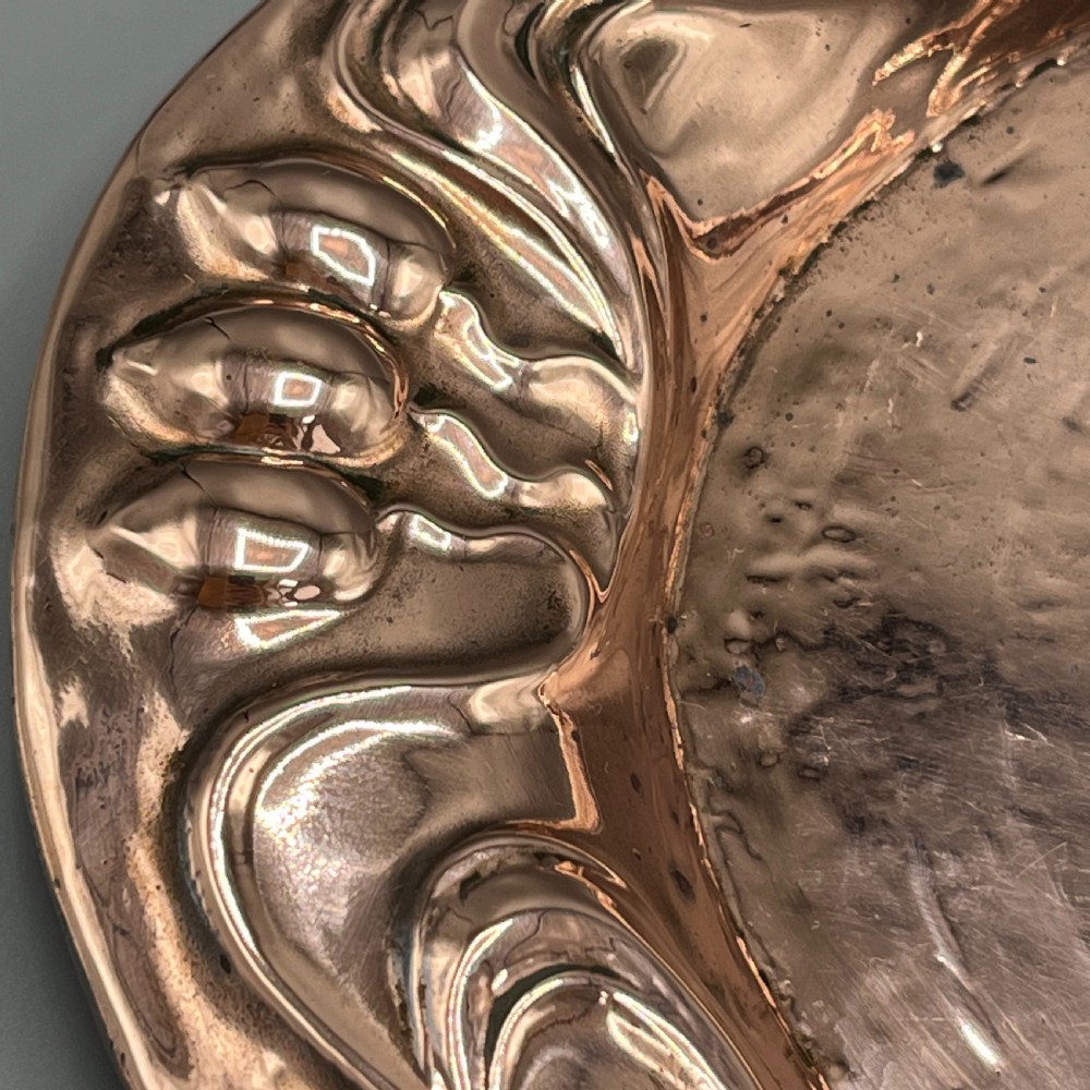 Art Nouveau Embossed Copper Tray View XII
