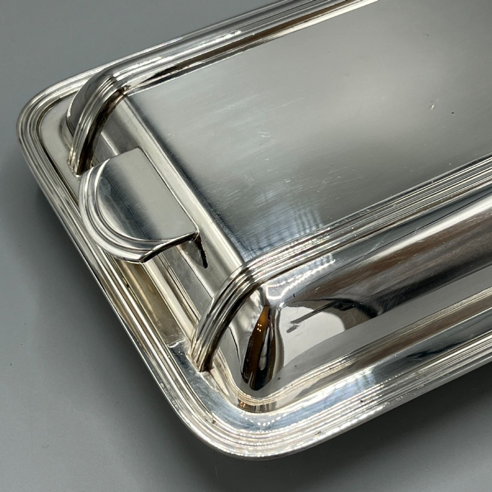Art Deco Silver Plated Entrée Serving Dish By Elkington & Co View V