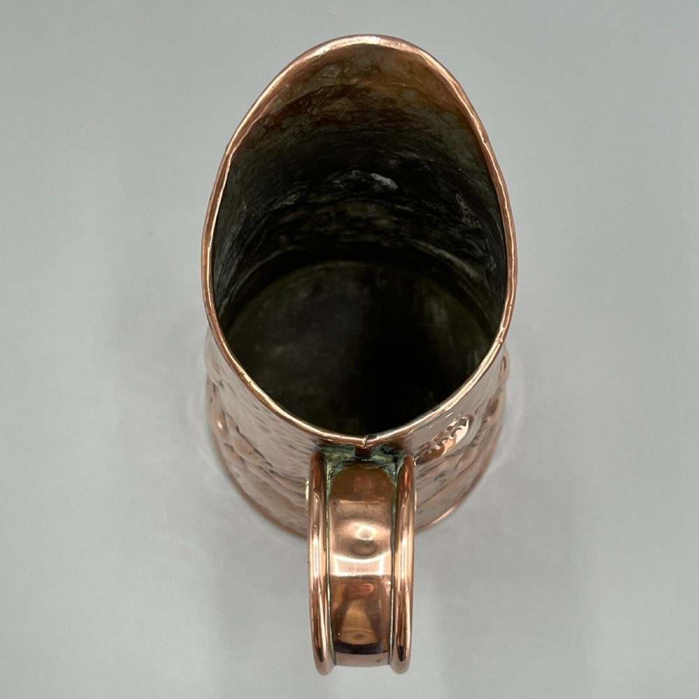 Arts & Crafts Embossed Copper Daffodil Jug View XIII