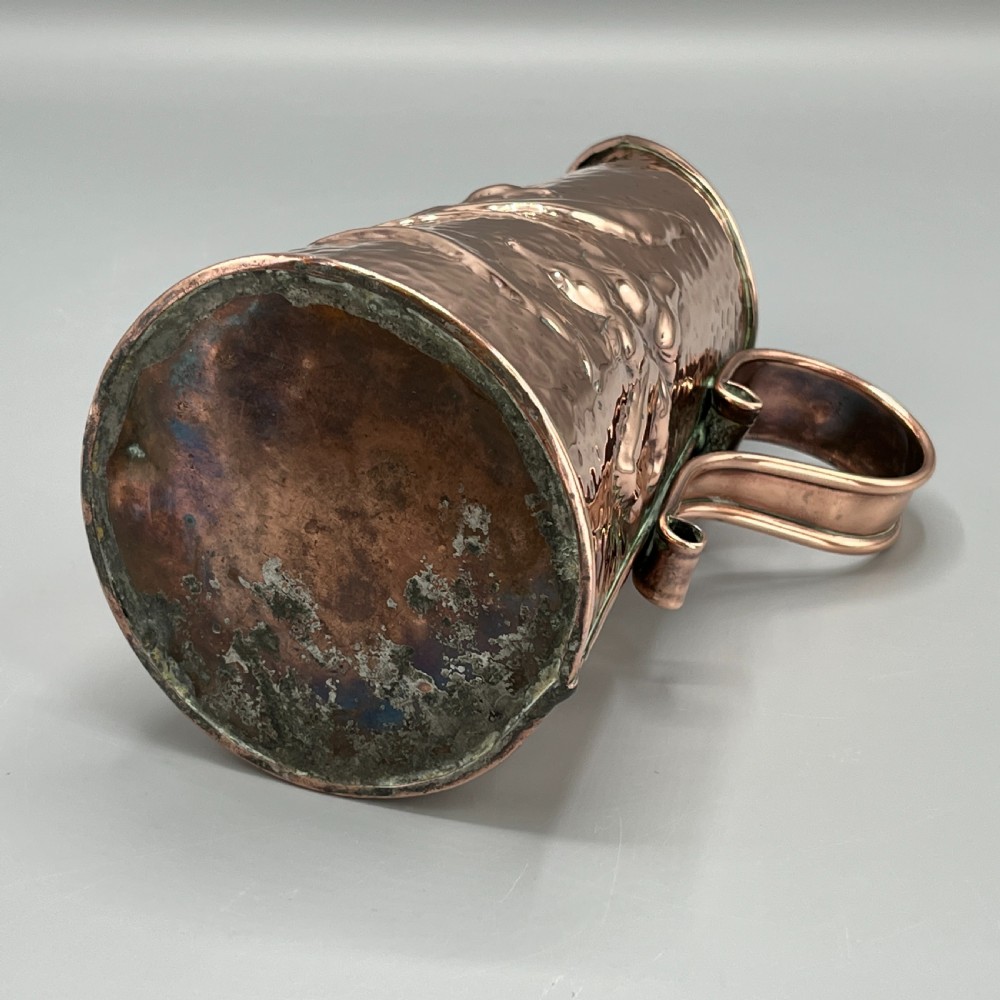 Arts & Crafts Embossed Copper Daffodil Jug View XIV