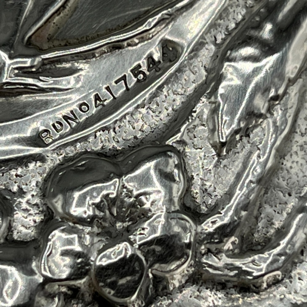 Art Nouveau Sterling Silver Hair Brush with Embossed Bird View XV
