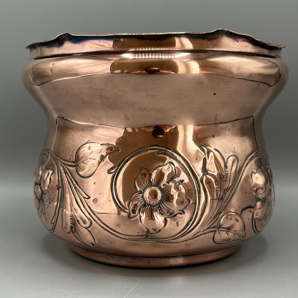 Art Nouveau Copper Indoor Planter /  Jardiniere View IV