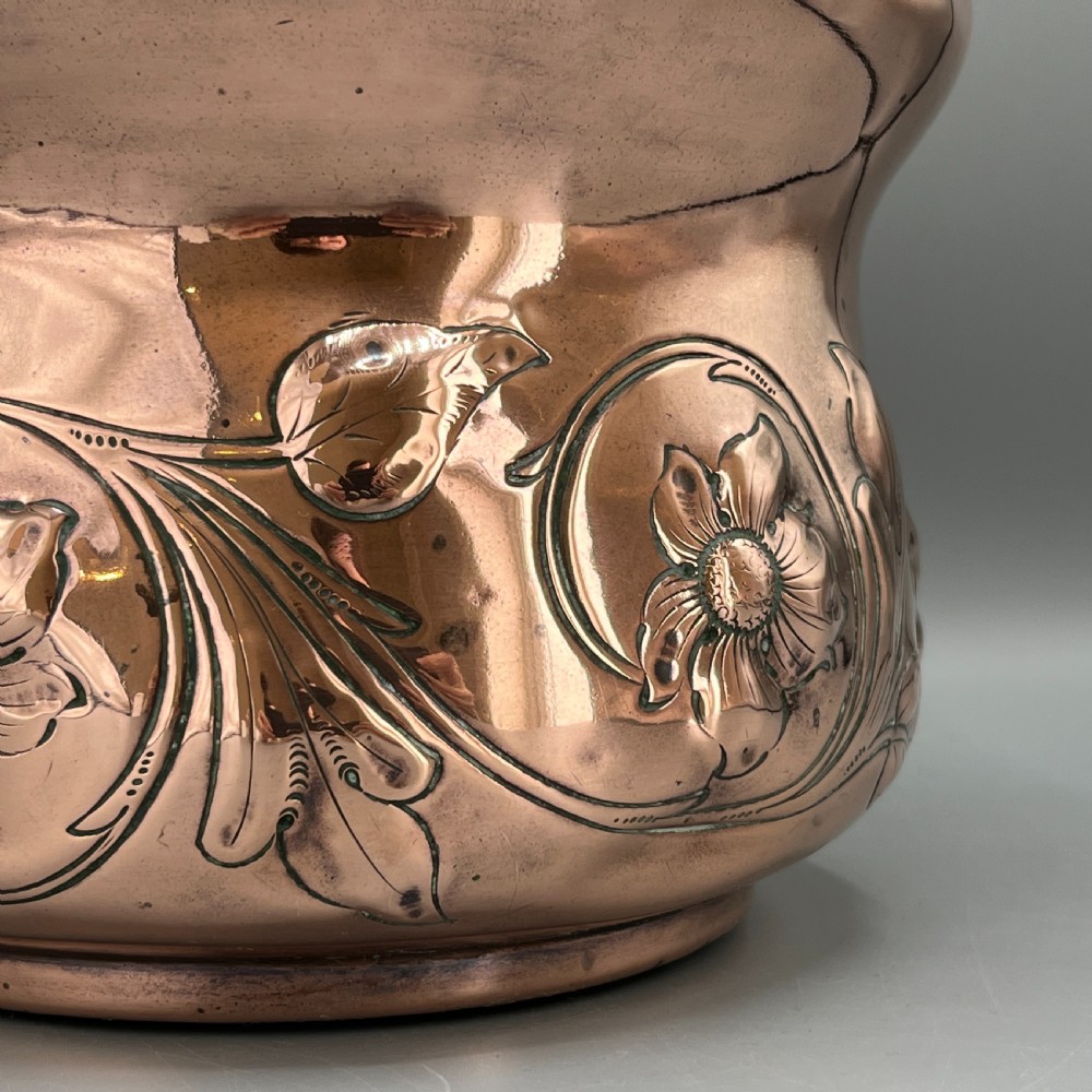 Art Nouveau Copper Indoor Planter /  Jardiniere View VI