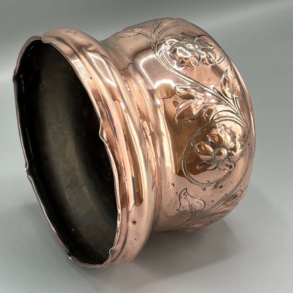 Art Nouveau Copper Indoor Planter /  Jardiniere View VIII