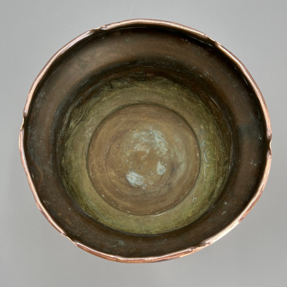 Art Nouveau Copper Indoor Planter /  Jardiniere View X
