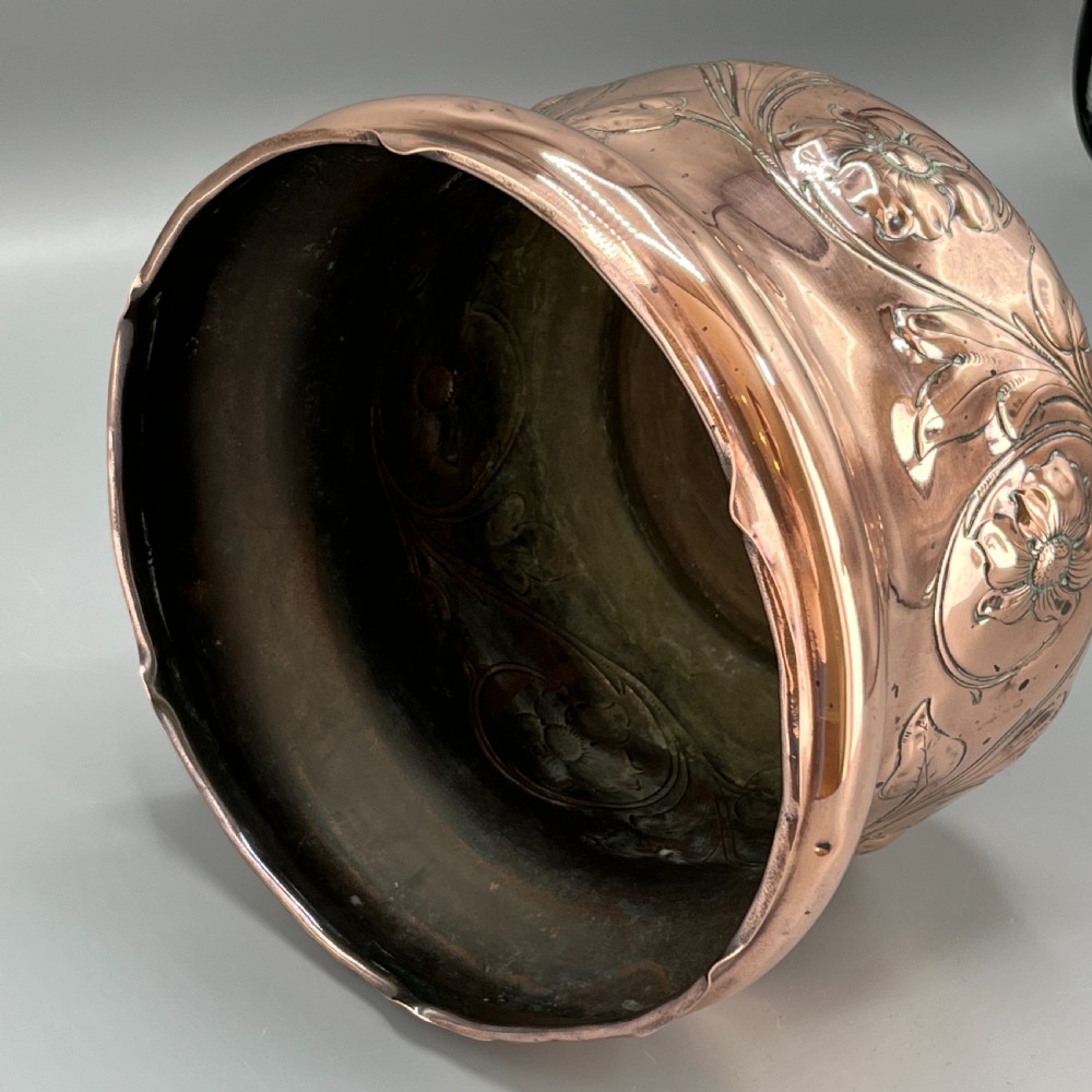 Art Nouveau Copper Indoor Planter /  Jardiniere View XI