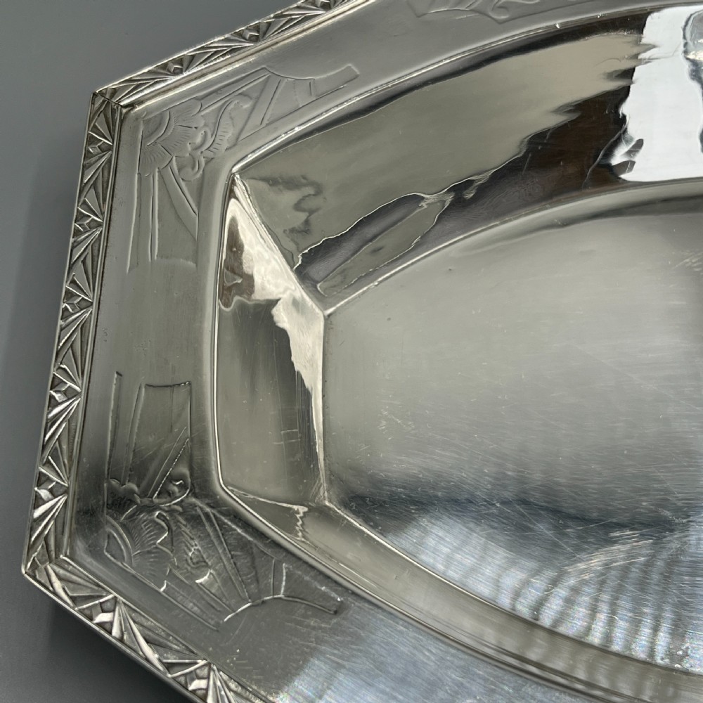 French Art Deco Silver Plated Bread Basket / Fruit Bowl / Serving Dish c.1930 View X