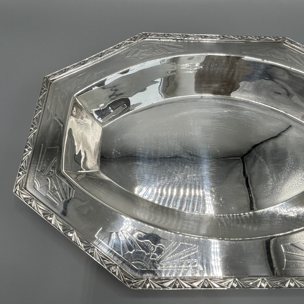 French Art Deco Silver Plated Bread Basket / Fruit Bowl / Serving Dish c.1930 View XI