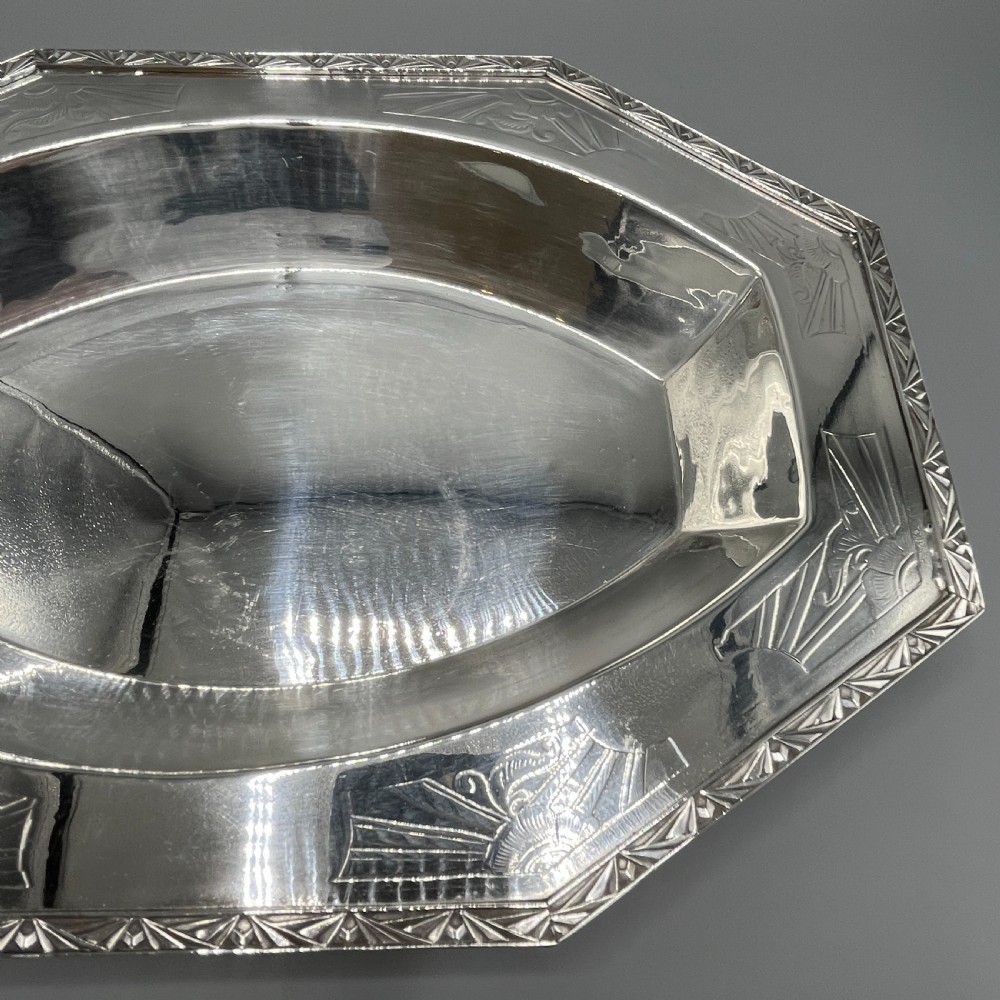 French Art Deco Silver Plated Bread Basket / Fruit Bowl / Serving Dish c.1930 View XII