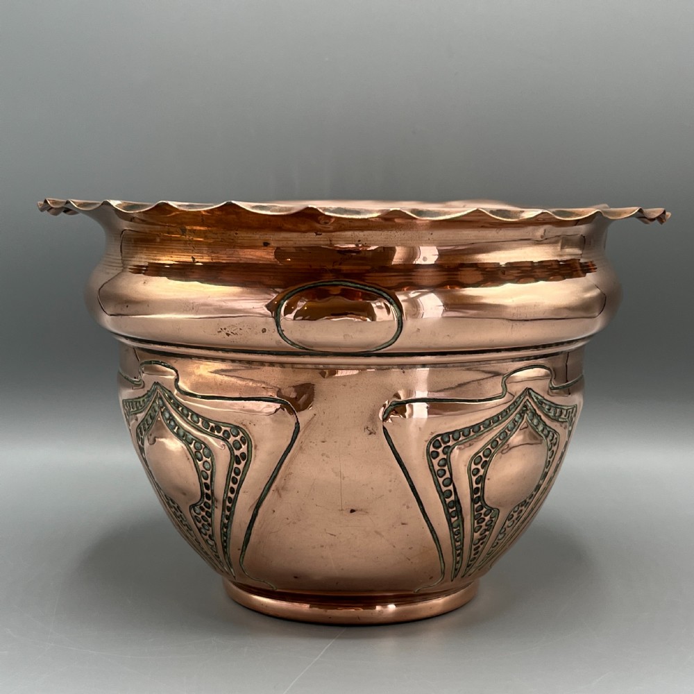 Art Nouveau Copper Indoor Planter / Jardiniere View II