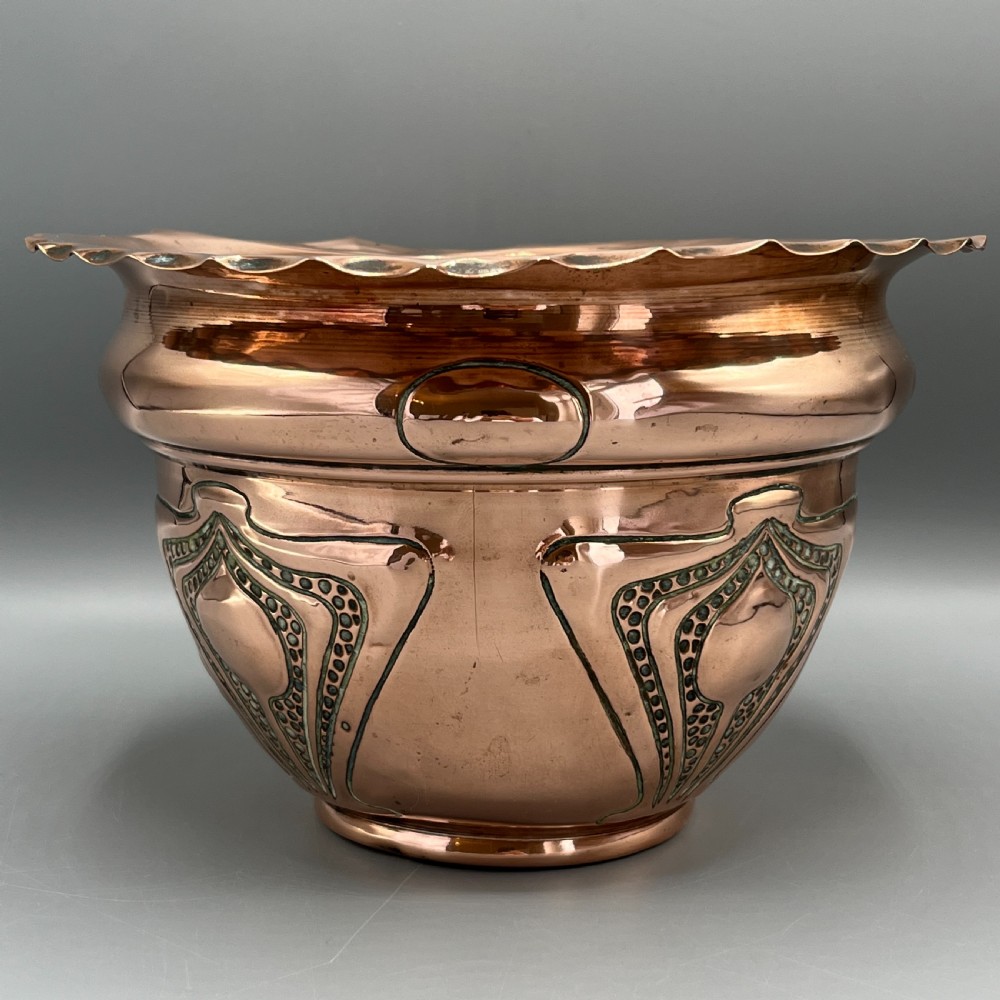Art Nouveau Copper Indoor Planter / Jardiniere View III
