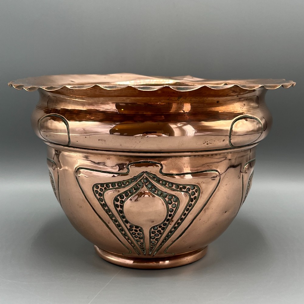 Art Nouveau Copper Indoor Planter / Jardiniere View IV