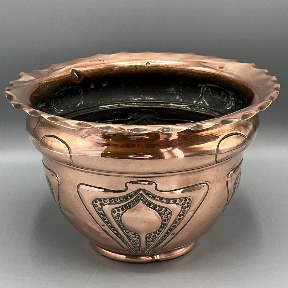Art Nouveau Copper Indoor Planter / Jardiniere View VI