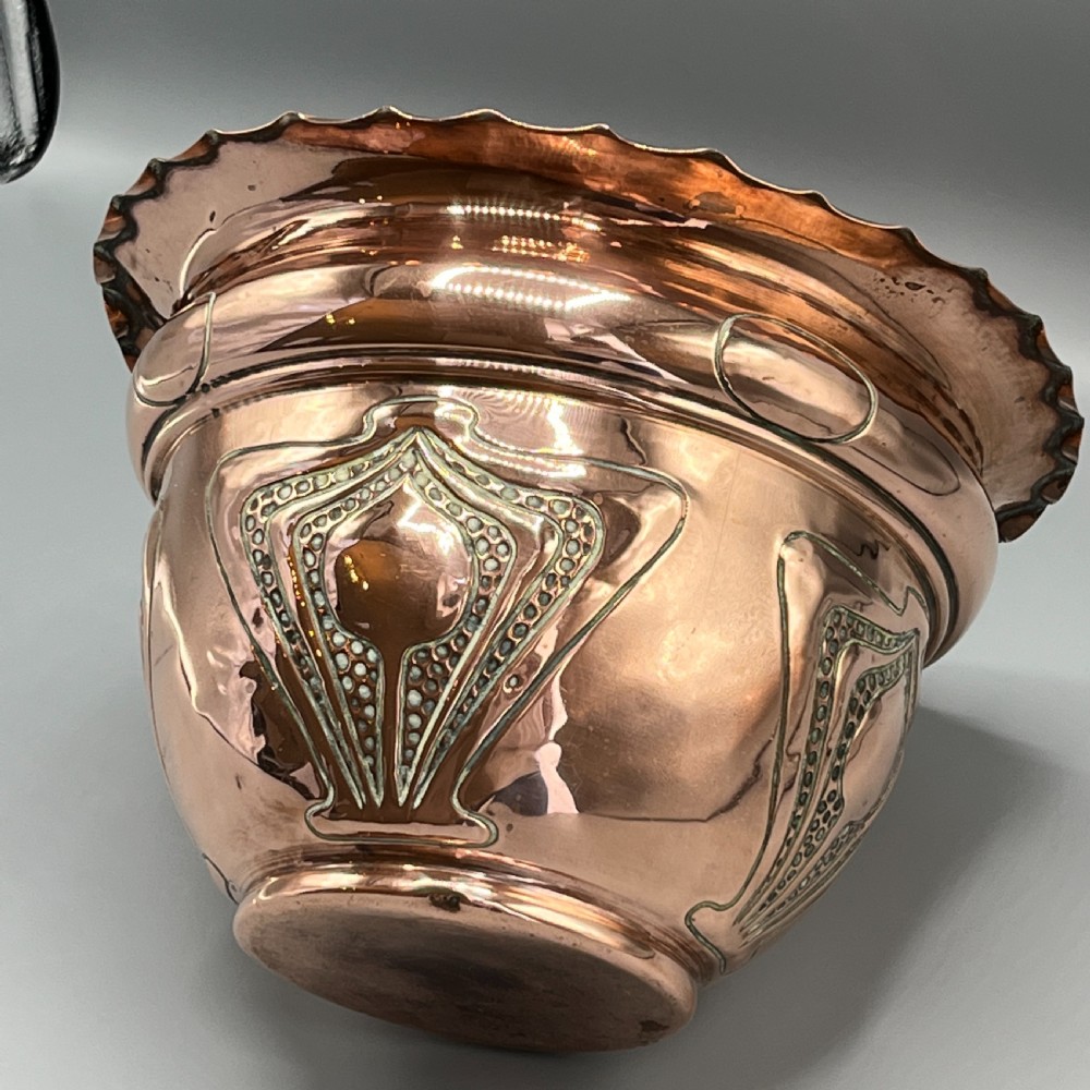 Art Nouveau Copper Indoor Planter / Jardiniere View XI