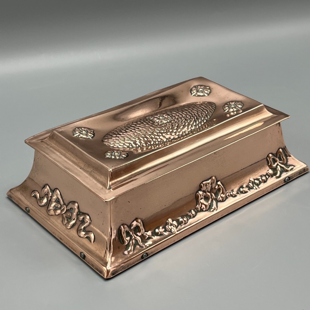 Antique Copper Embossed Cigarette Box View II