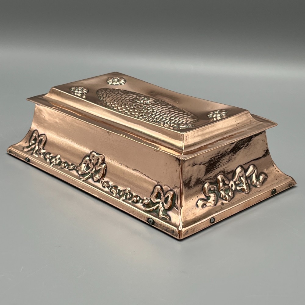 Antique Copper Embossed Cigarette Box View III