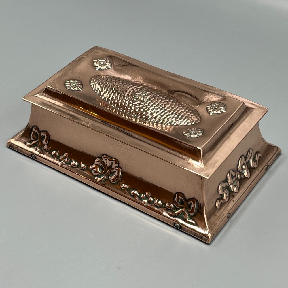 Antique Copper Embossed Cigarette Box View IX