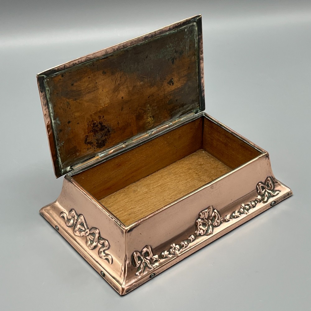 Antique Copper Embossed Cigarette Box View X