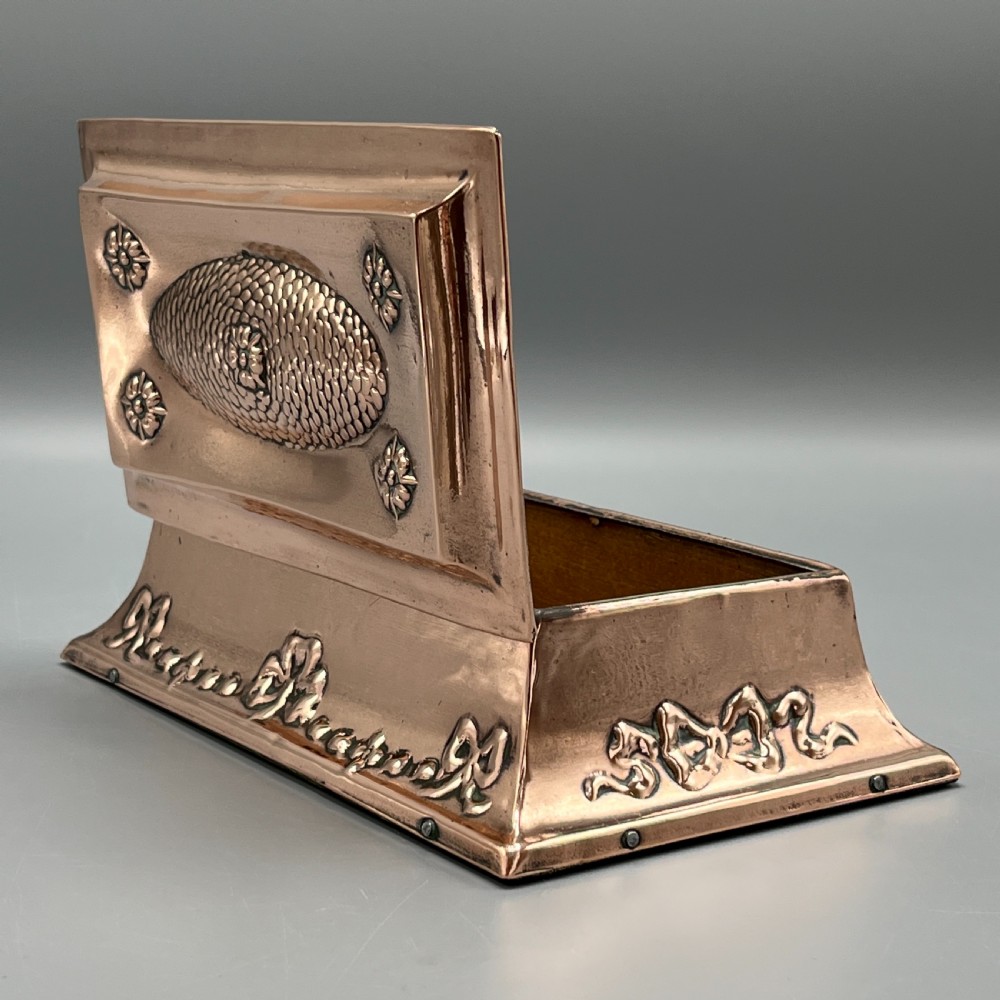 Antique Copper Embossed Cigarette Box View XII
