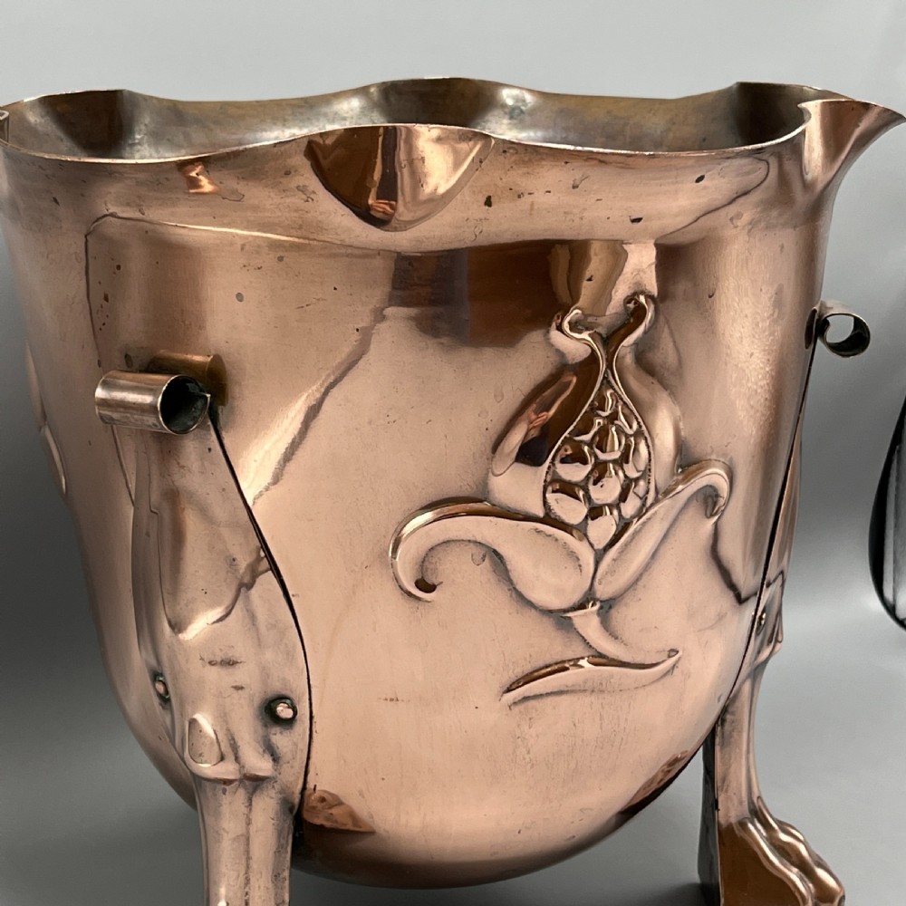 Large Art Nouveau Copper Footed Planter / Jardiniere View IV